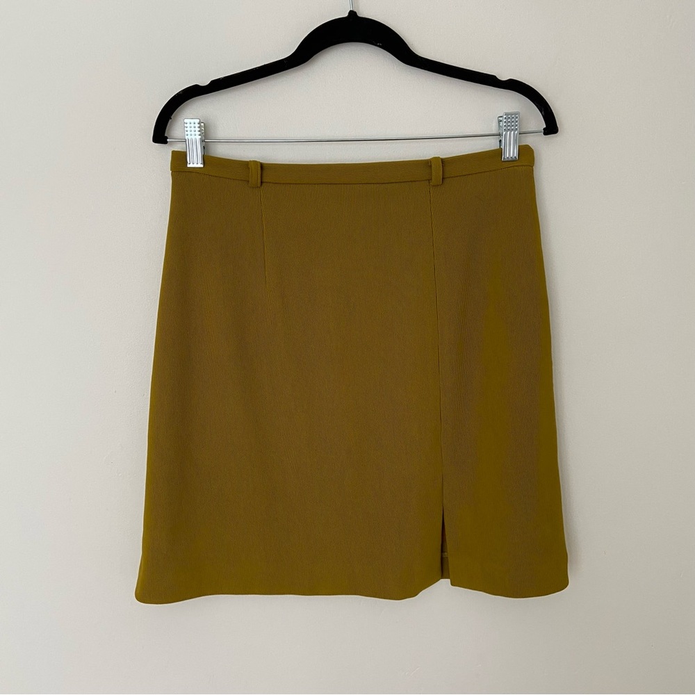Vintage Chartreuse Green 70s Mini Skirt High Waisted size Medium